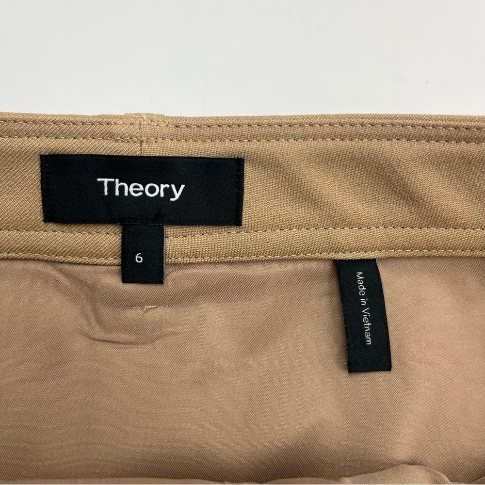 Theory‎ Lupah Prospective Safari Mini Skirt Womens Tan Size 6 Office Event - Picture 3 of 11